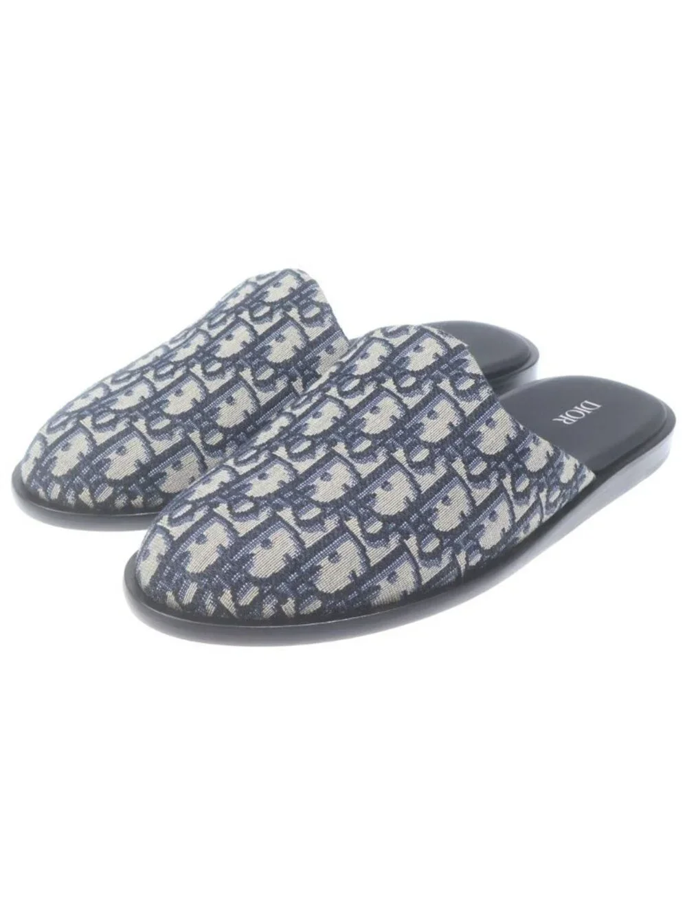 Dior Oblique Trotter Jacquard Mules Black Beige